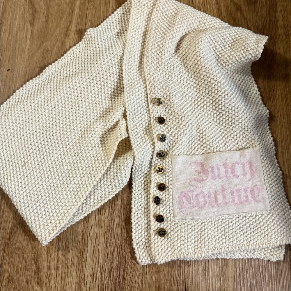 Vintage Juicy Couture Cream Knit Scarf